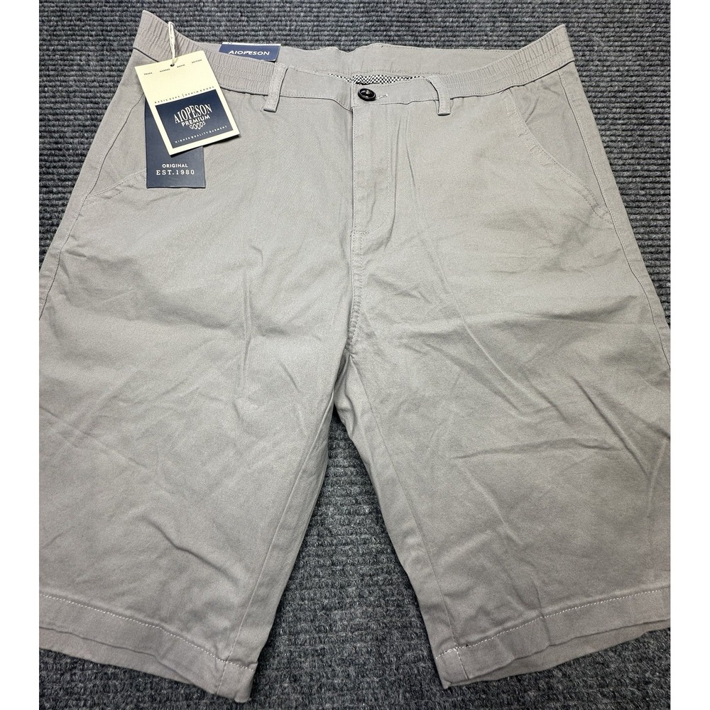 Aiopeson Shorts Mens 32 Gray Street Short Flat Front Casual Chino Cotton Pockets